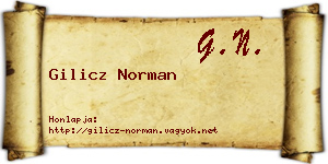 Gilicz Norman névjegykártya